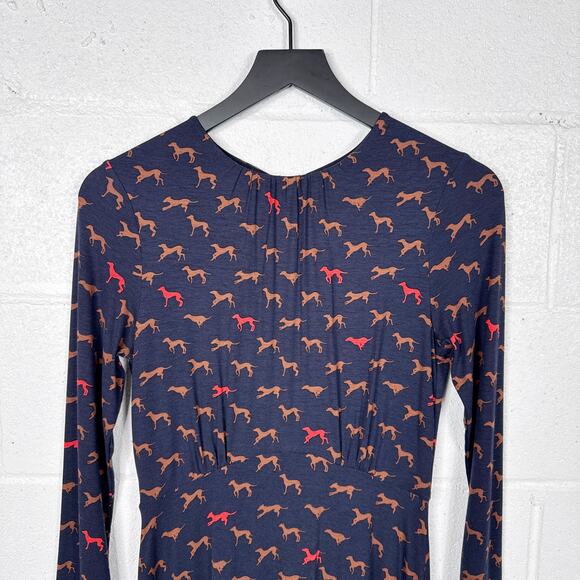 Hobbs London Dog‎ Print Midi Dress - Picture 7 of 8